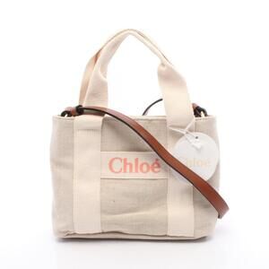 Chloe Beige Tan Canvas Tote Bag